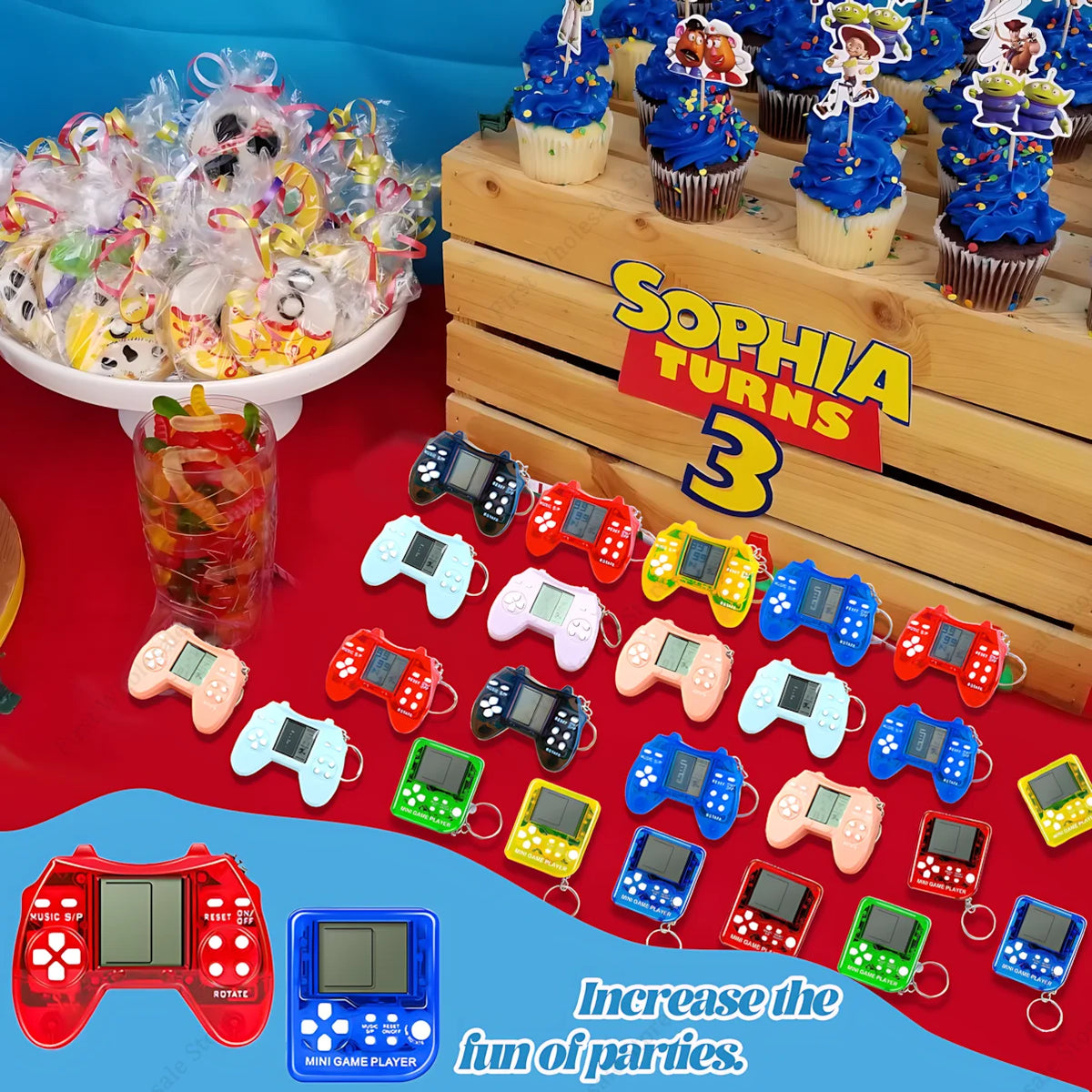 6-48Pcs Video Game Party Favors for Classic Game Console Keychain Birthday Joypad Souvenir School Valentine Gifts