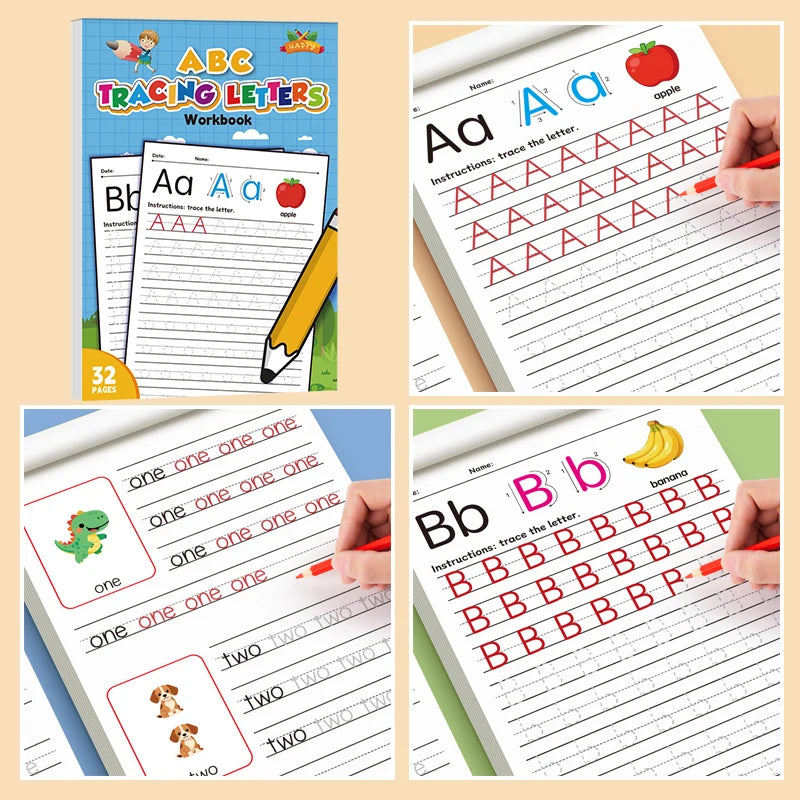26 Alphabet Practicing Uppercase and Lowercase Letters English Coloring Book Pen Control Training Handwriting Practice Book