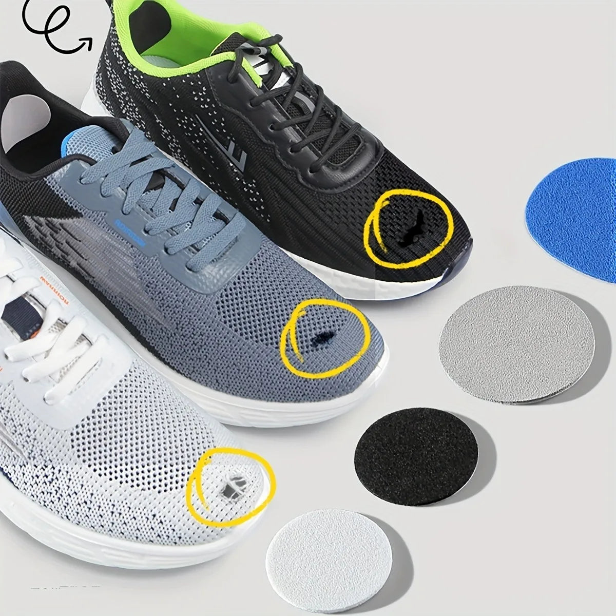 6 Pcs Self-Adhesive Shoe Patches, Strong Waterproof Repair for Holes, Fabric, Mesh, Invisible Shoe Fix, Seamless Shoe Repair