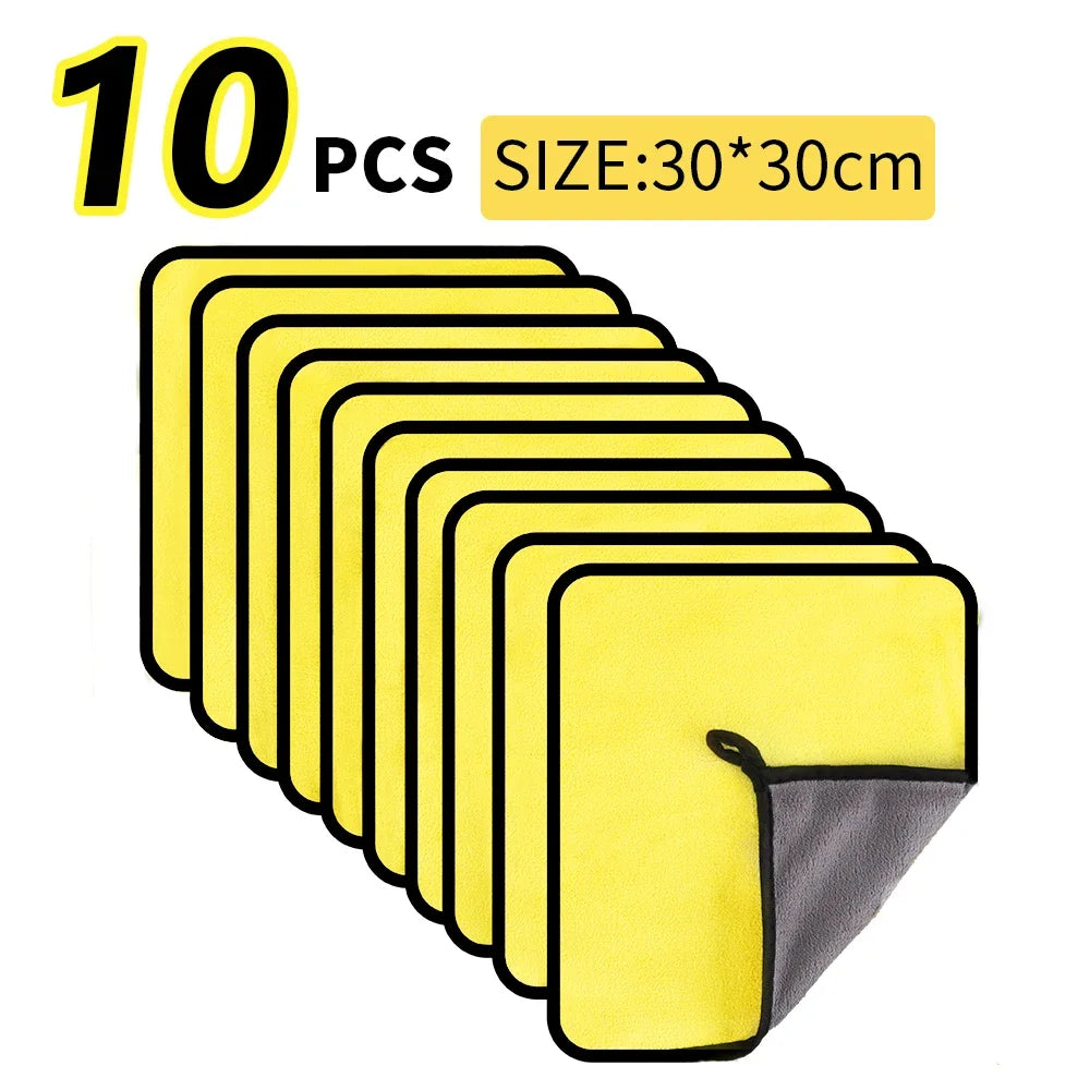 3/5/10Pcs Car Wash Microfiber Towel 30*30CM / 30*60cm Car Cleaning Drying Cloth Care Cloth Car Wash Towel Kitchen Towel - 10p