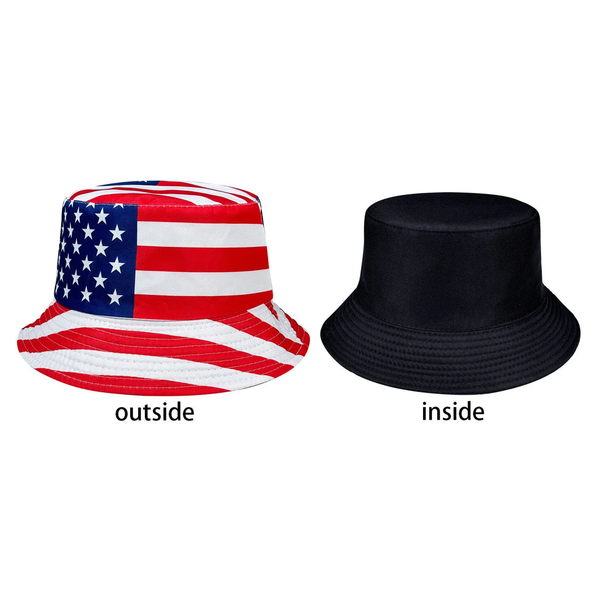 Patriotic American Flag Bucket Hat, Reversible, Casual Style, Foldable, Suitable for Independence Day and Everyday Use, Styli