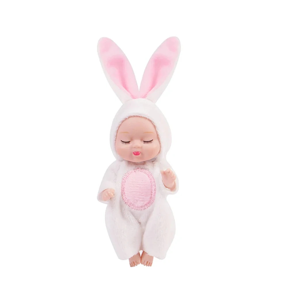 6Pcs Reborn Doll Kit Toy Simulation Princess Dolls Toy Mini Cute Sleeping Baby with Clothes Accessories Birthday Gift for Kid