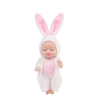 6Pcs Reborn Doll Kit Toy Simulation Princess Dolls Toy Mini Cute Sleeping Baby with Clothes Accessories Birthday Gift for Kid