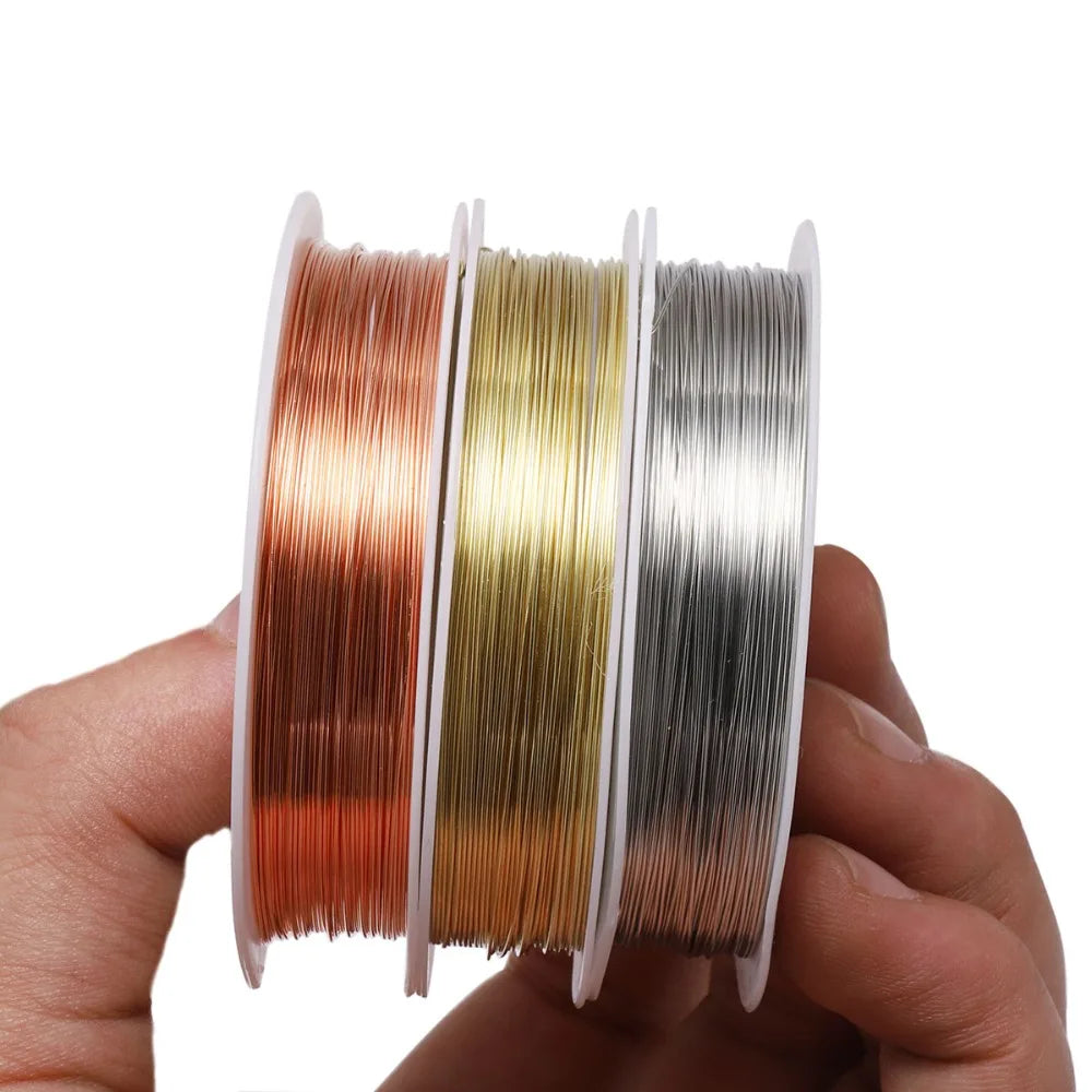 Copper Beading Wire, Flexible Jewelry Making Wire, 0.2mm to 1mm Copper Wire for Bracelets, Necklace DIY, Bead Weaving and Wir