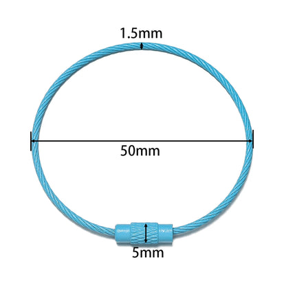 10pcs/lot 50mm Iron Key Ring Colorful Keychain Rings Screw Lock for Jewelry Making Keychain DIY Findings