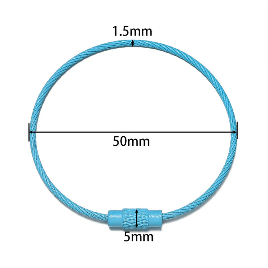 10pcs/lot 50mm Iron Key Ring Colorful Keychain Rings Screw Lock for Jewelry Making Keychain DIY Findings