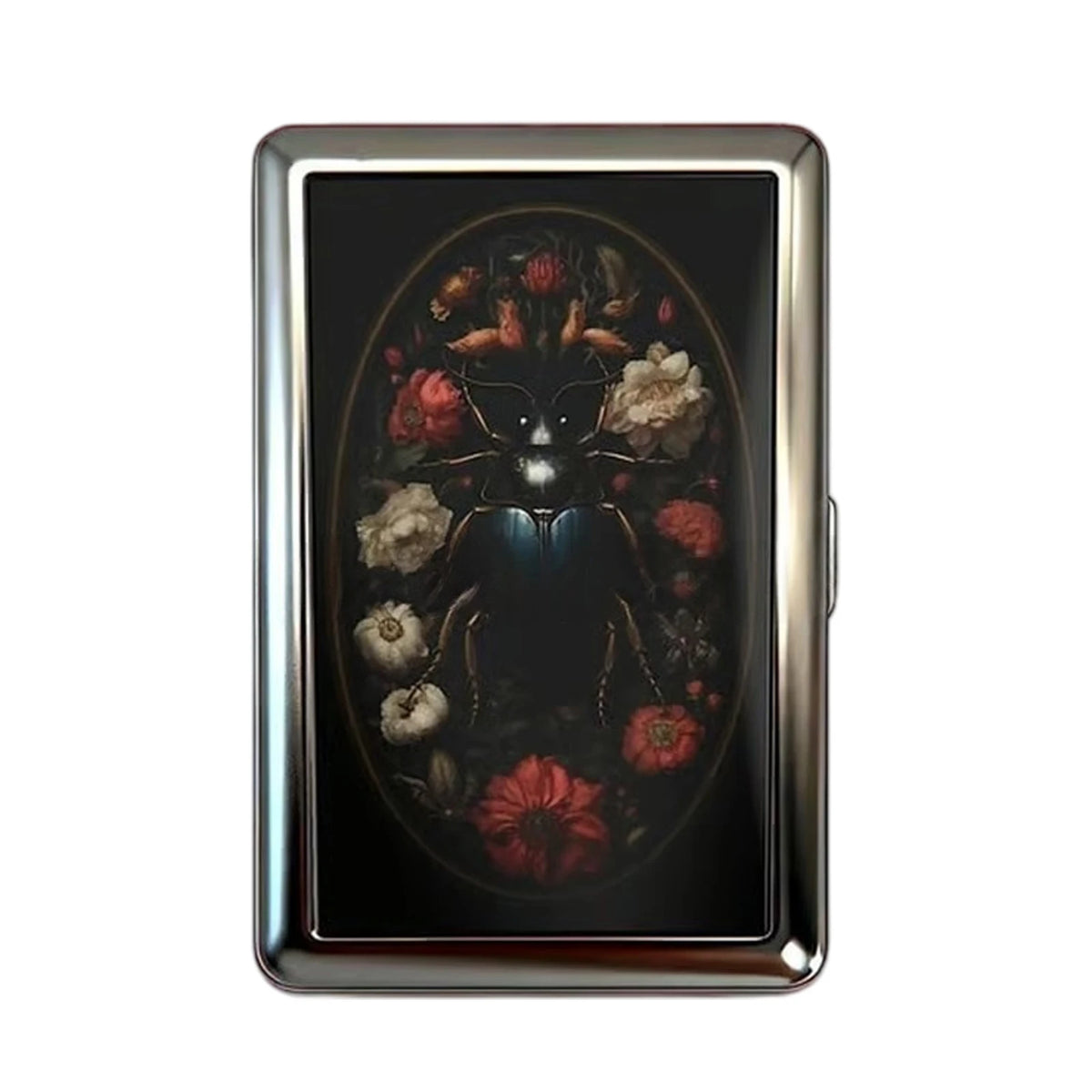 Vintage Style Metal Cigarette Carrying Case Art Deco Design Versatile Card & Cash Case Easy Snap Gift Idea for for Women and 