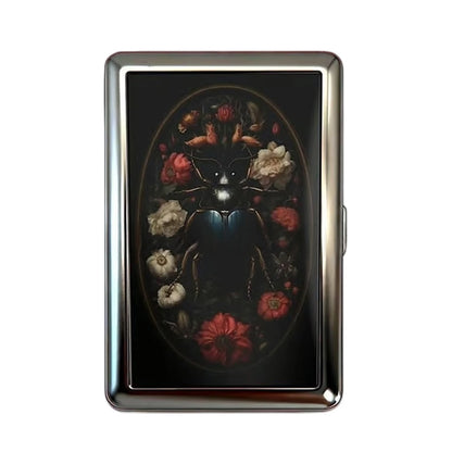 Vintage Style Metal Cigarette Carrying Case Art Deco Design Versatile Card & Cash Case Easy Snap Gift Idea for for Women and 