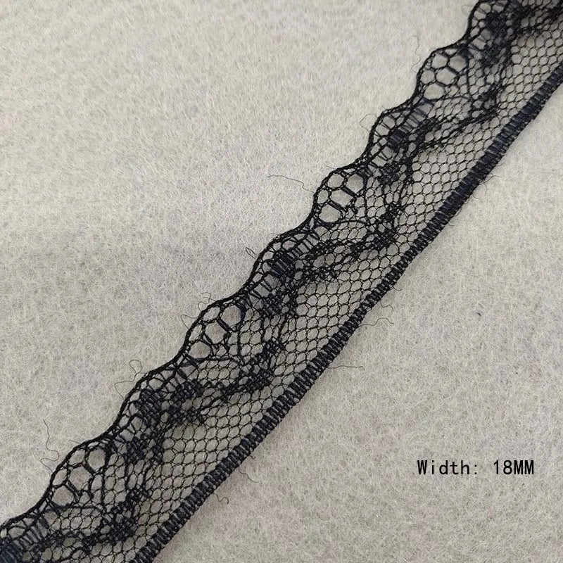 Beautiful 10 Yards/Lot Black Lace Ribbon Tape Quality Lace Trim DIY Embroidered Lace For Sewing Decoration African Lace Fabri