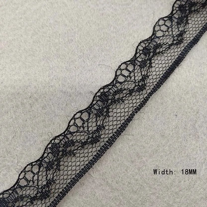 Beautiful 10 Yards/Lot Black Lace Ribbon Tape Quality Lace Trim DIY Embroidered Lace For Sewing Decoration African Lace Fabri