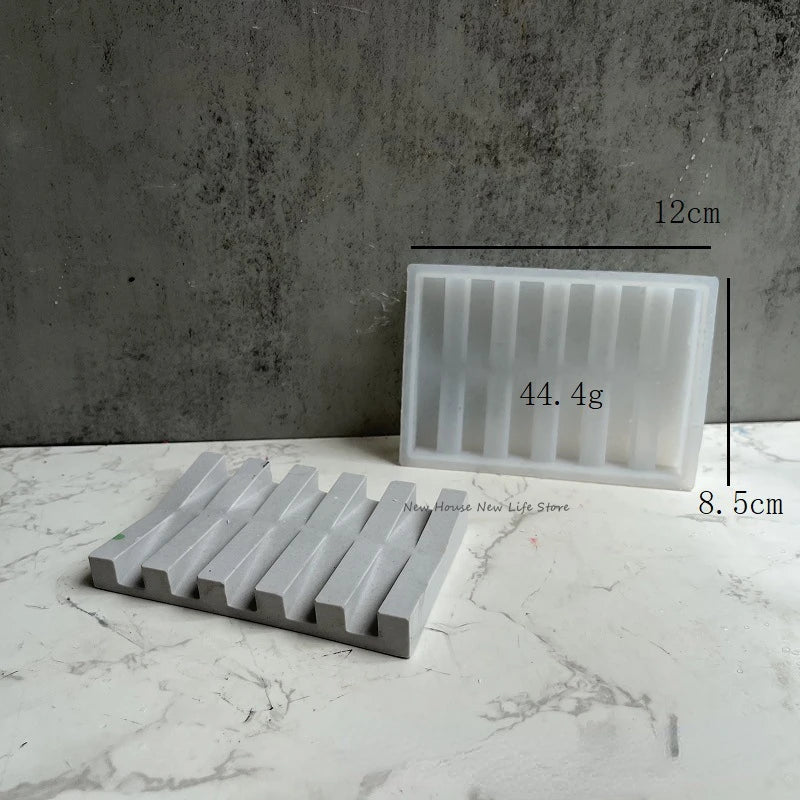 Soap Storage Tray Concrete Silicone Molds Square Soap Dish Plate Resin Epoxy Moulds Handmade Cement Plaster Soap Box Holder M