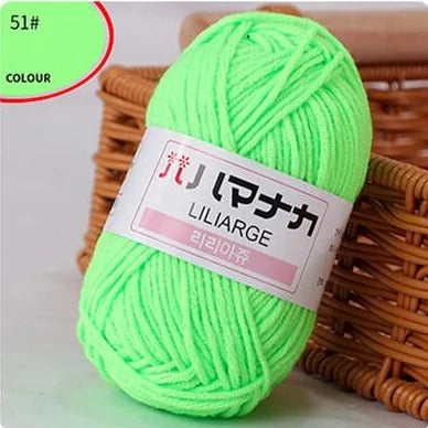 DIY Baby Milk Sweet Soft Cotton Knitting Wool Yarn Thick Fiber Velvet Yarn Hand Knitting Wool Crochet Yarn for DIY Sweater - 
