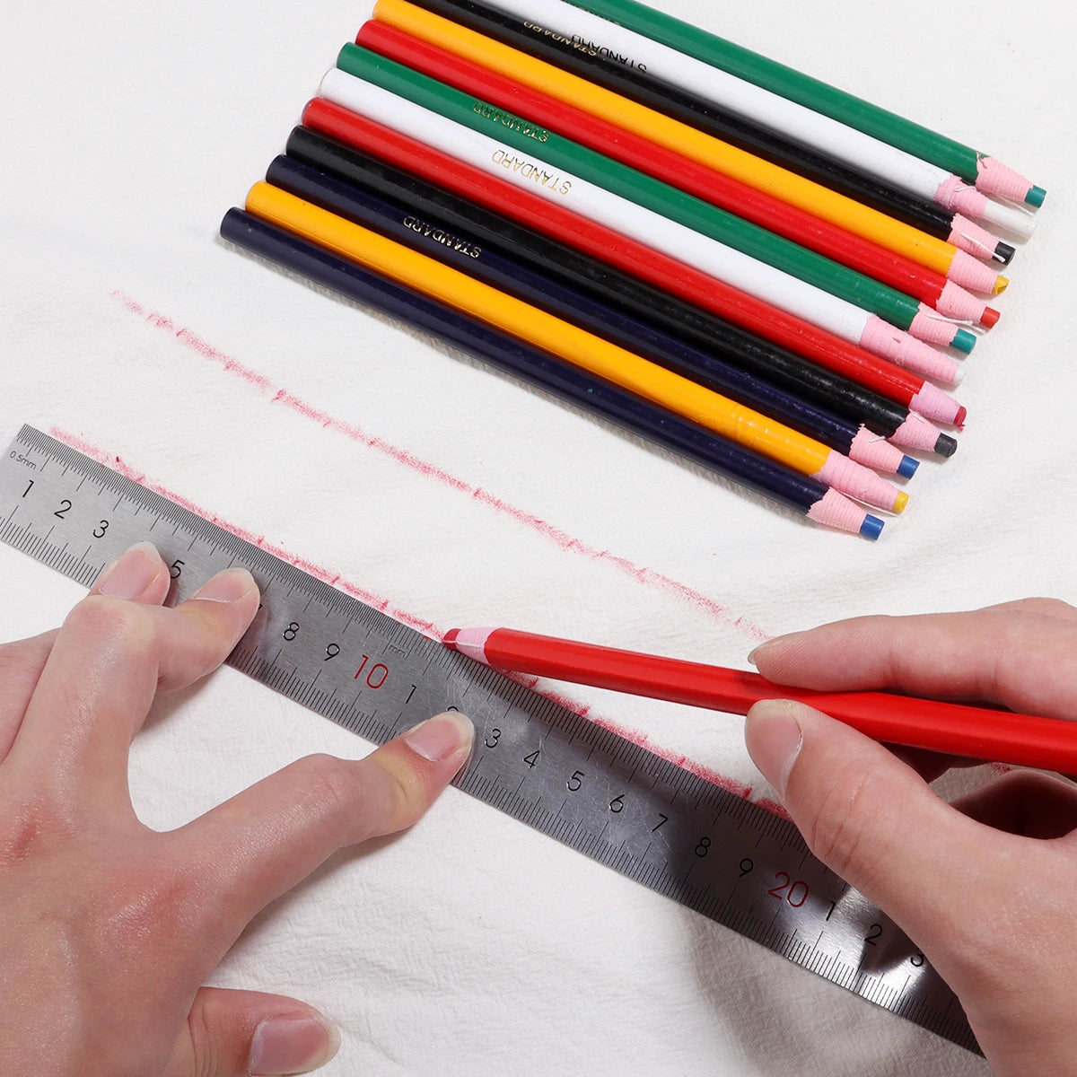 6pcs Multicolor Fabric Cloth Marker Pencils Cut-free Sewing Chalk Tailor Pen for Garment Leather Marking Crayon Sewing Tools