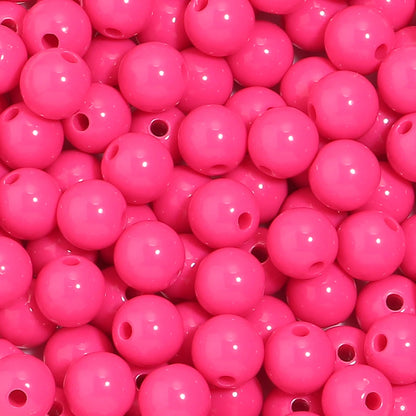 10-100Pcs/Lot 6-20mm Solid Color Round Acrylic Beads Loose Spacer Beads For DIY Keychains Decoration Handmade Crafts Accessor