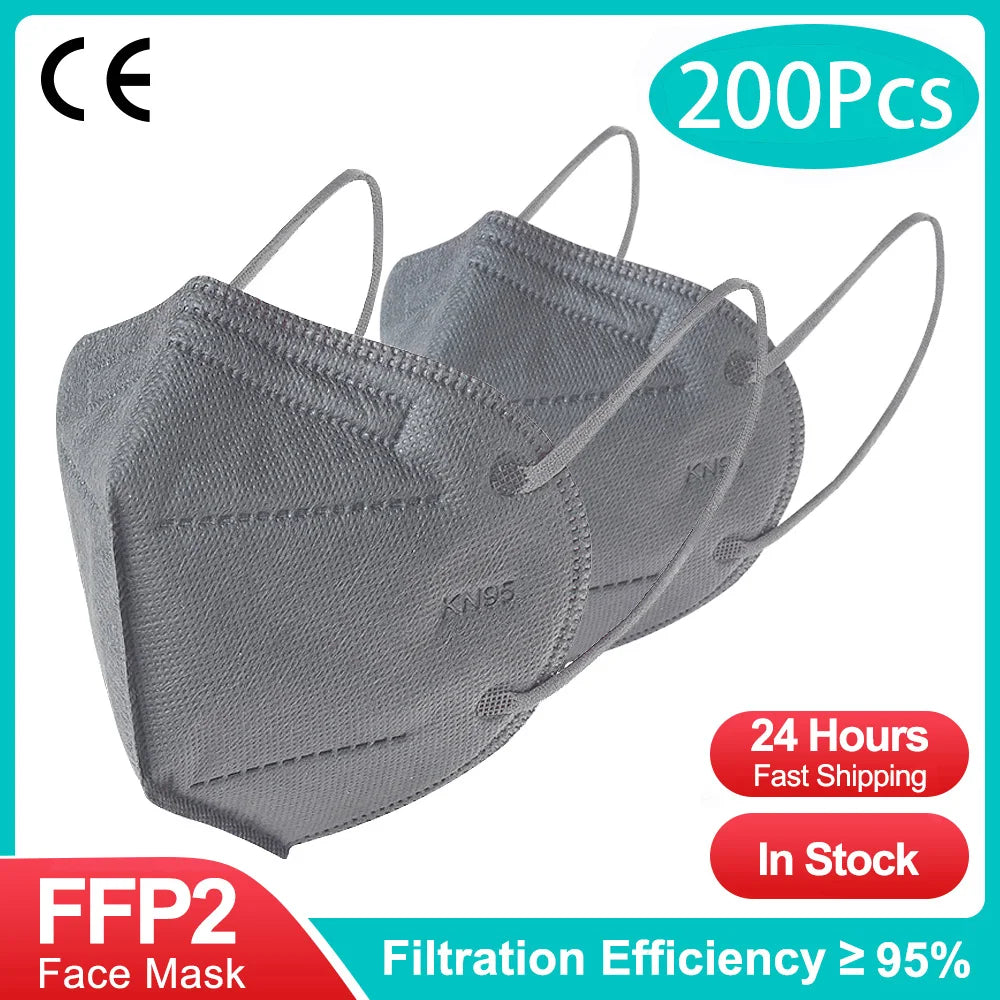 10-200Pcs FFP2 Masks kn95 Mascarillas KN95 Face Mask Filter 5Layers mascarillas quirurgicas homologadas Reusable Black FFP2 M