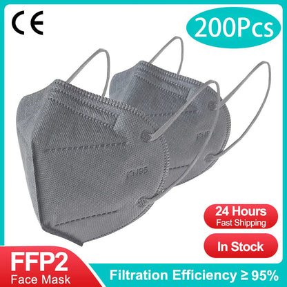 10-200Pcs FFP2 Masks kn95 Mascarillas KN95 Face Mask Filter 5Layers mascarillas quirurgicas homologadas Reusable Black FFP2 M