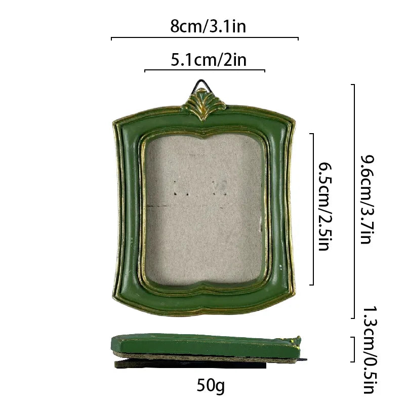 Vintage Mini Picture Frame Baroque Table Wall Hanging Decor Resin Relief Photo Frame European Art Jewelry Decoration Photo Pr