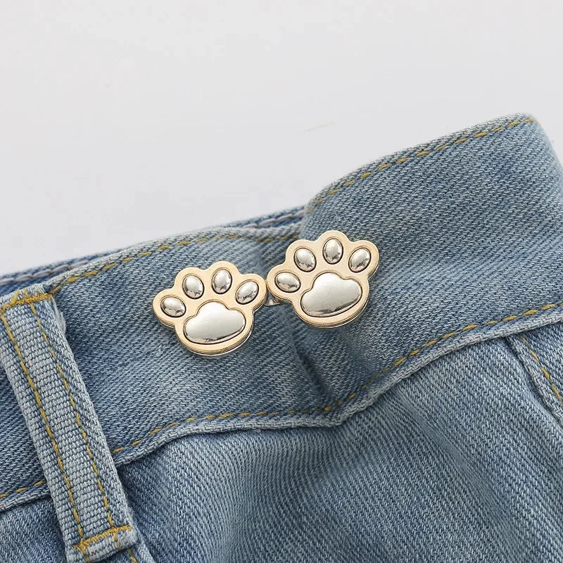 1 Pair Jeans Button Adjustable Clips for Pant Skirts Waist Tightener Buckle Snap Button Adjuster Pants Pin Retractable Button