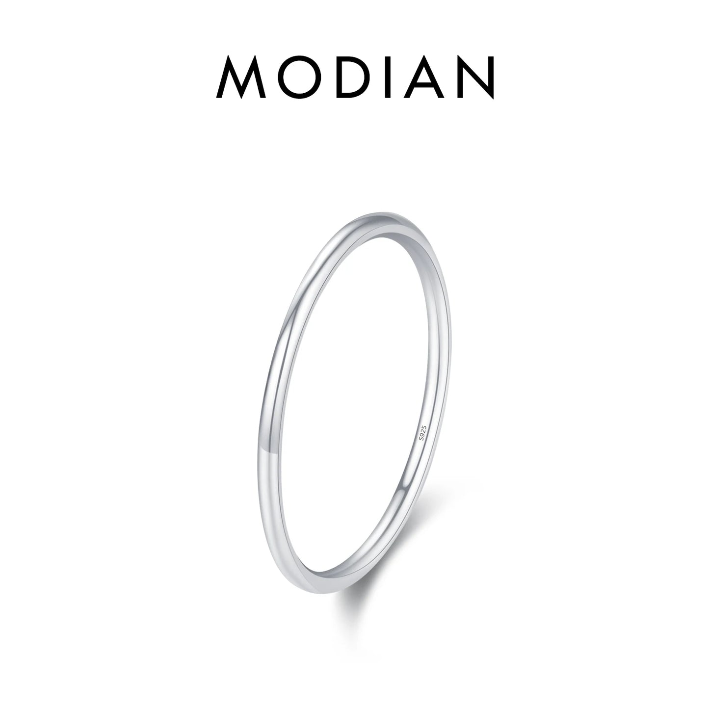 MODIAN 925 Sterling Silver Simple Fashion Stackable Ring Classic Wave Geometric Exquisite Finger Rings For Women Party Jewelr