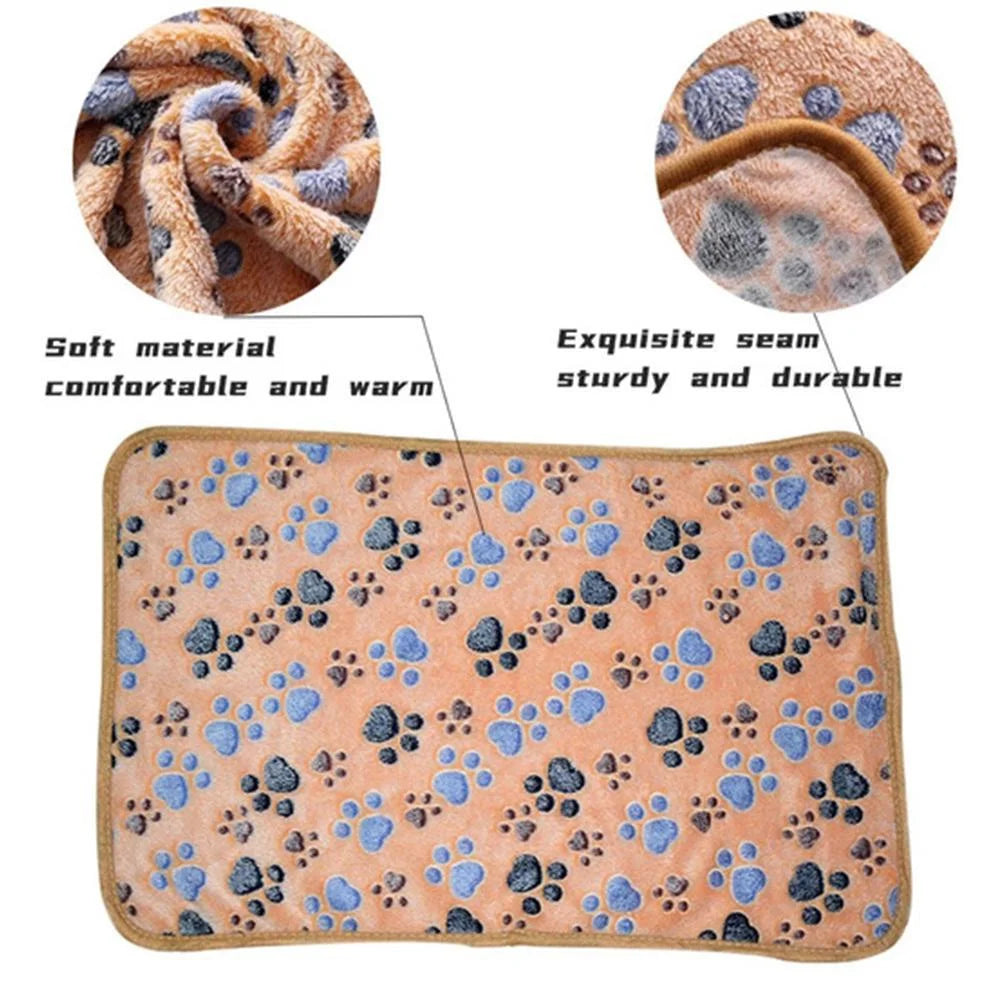 Soft Fluffy Pet Blanket Cute Cartoon Pattern Pet Mat Warm and Comfortable Blanket for Cat Dogs
