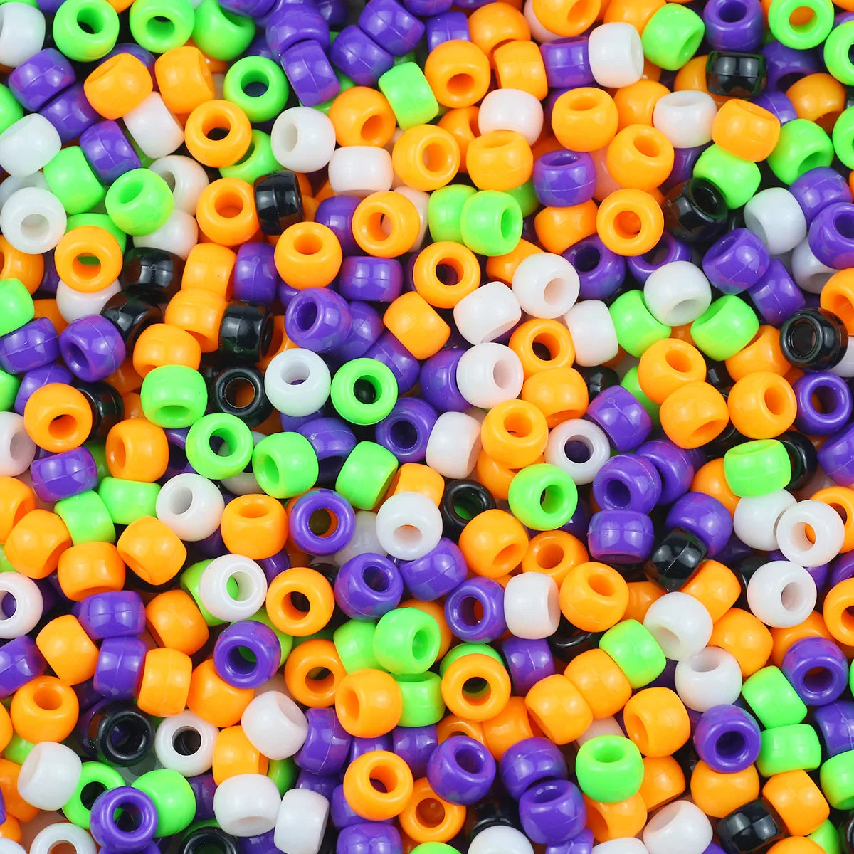 100/200/400pcs 6x9mm Solid Color Large Hole Pony Beads DIY Jewelry Making For Friendship Bracelets & Hair Braids Craft Suppli