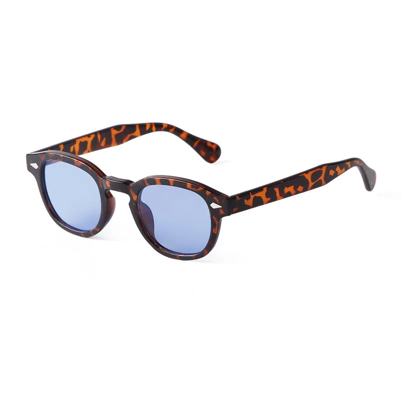 Vintage Fashion Shell Round Sunglasses Women Men 2024 Brand Design Retro Rivet Yellow Blue Lens Square Sun Glasses Female UV4