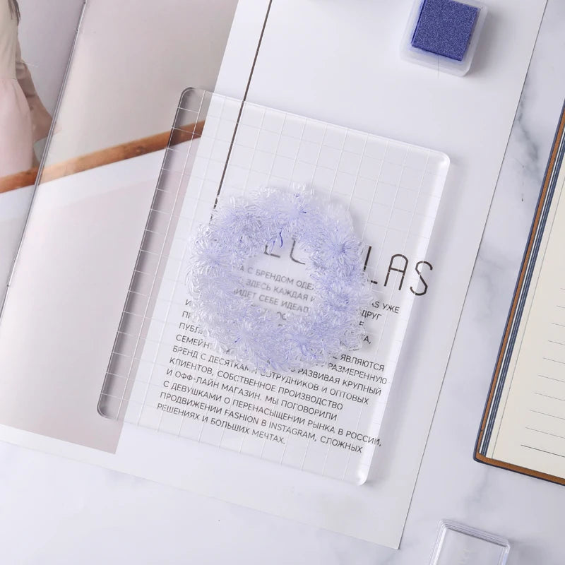 Acrylic Silicone Clear Stamps Block For Scrapbooking DIY Album Cards Decoration Embossing Handle Starter Shape Stamp