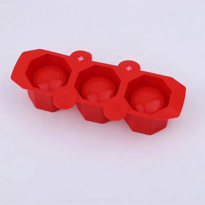 3 Holes Round Geometric Polygonal Concrete Silicone Flowerpot Mold Cactus Cement Pot DIY Clay Craft Bottle Mould Decoration -