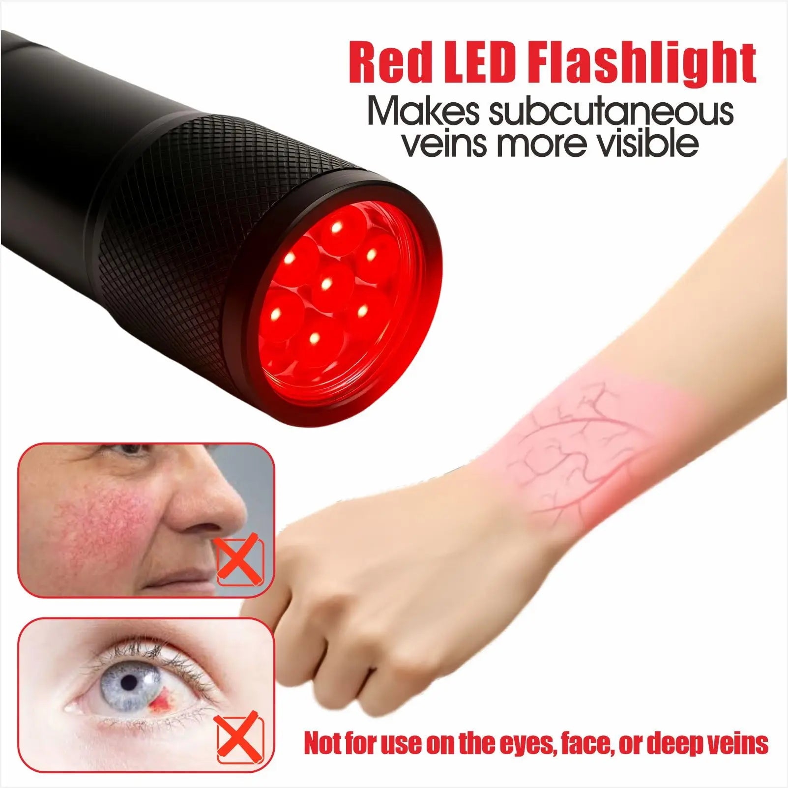 LED Vessel Vein Display Instrument Red Light Vein Finder 2 in 1 Handheld Vein Viewer USB Blood Vessel Lamp Locator Tools