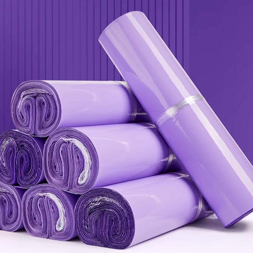 33 Pcs Purple Poly Mailers Self-Seal Shipping Bags, Uncoated Reusable Polyethylene Mailing Envelopes with Adhesive Strip, Wat