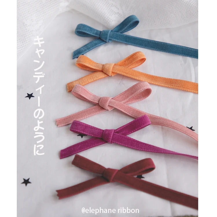New 6-38mm Colour Single Face Line Velvet Ribbon for Bowknot Christmas Ribbon Party Decorations