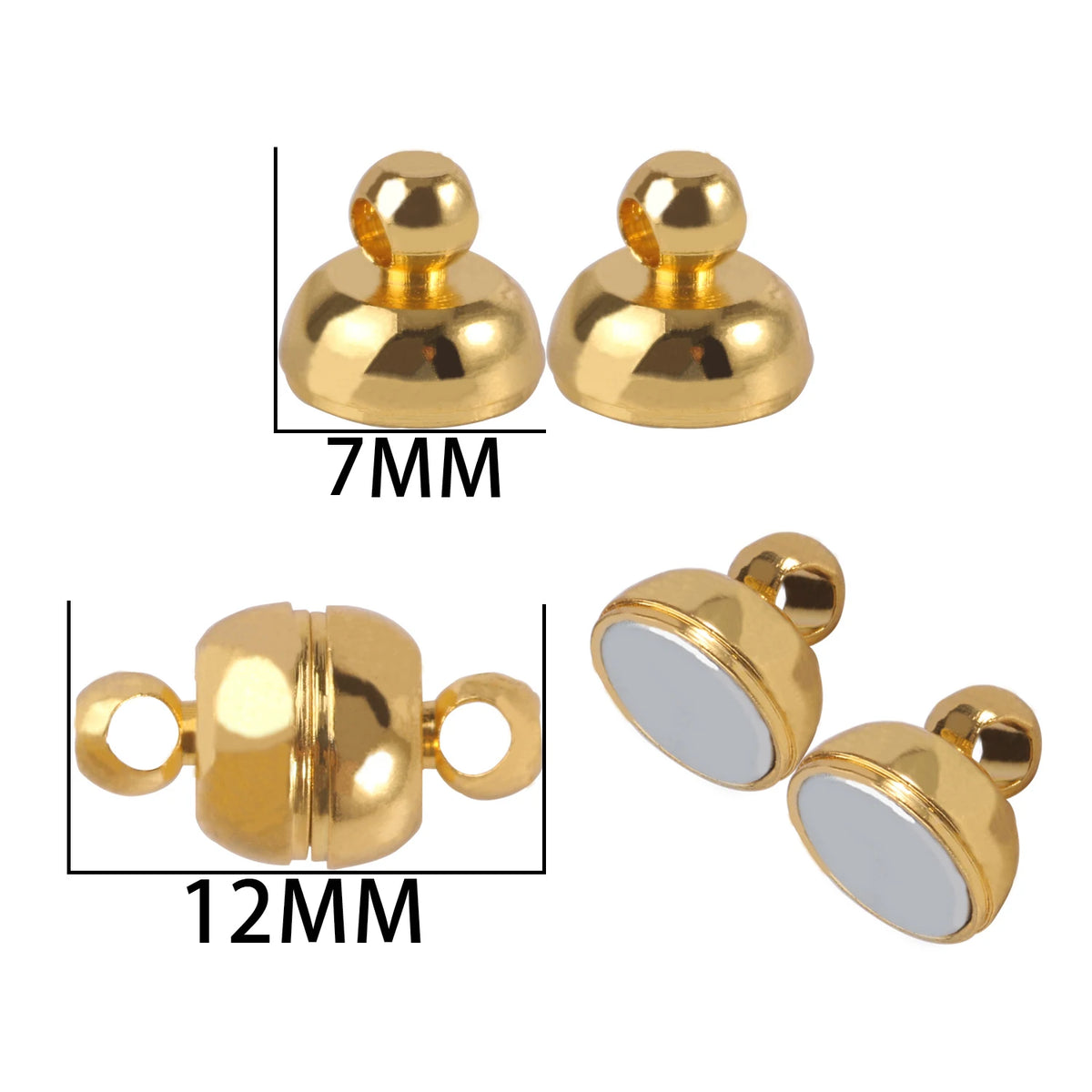 10-5Sets Stainless Steel Strong Magnetic Clasps Magnet End Clasp Connectors For Jewelry Making DIY Bracelet Necklace Accessor