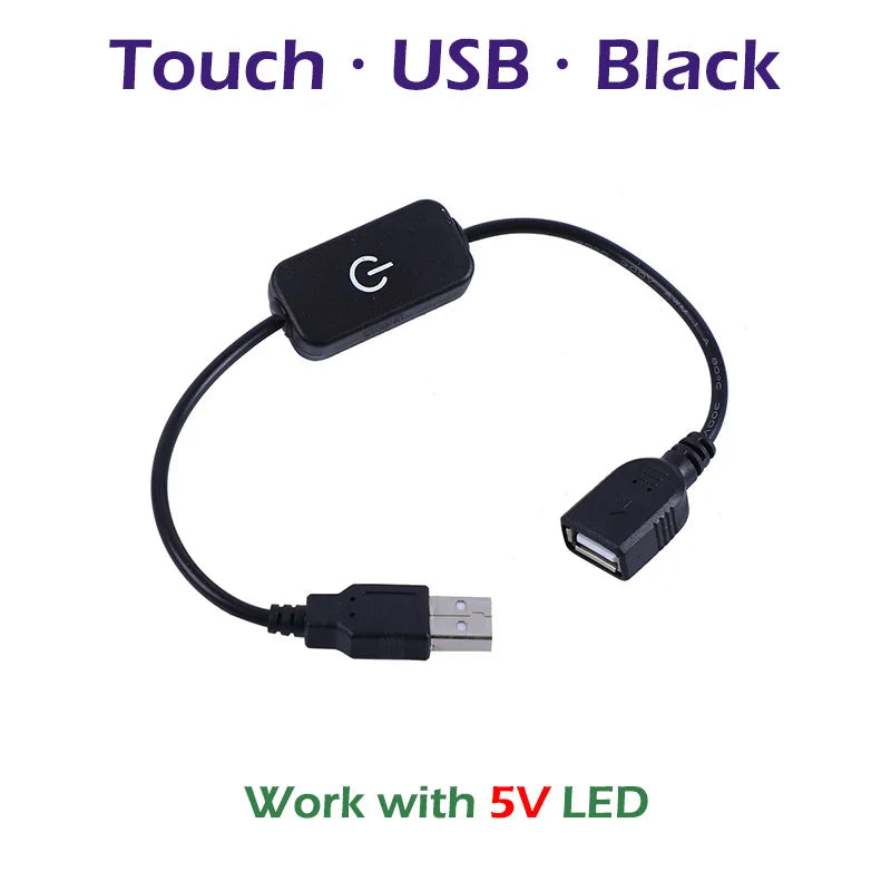 Touch / Knob / Button Switch Dimmer Brightness Adjust for 3528 5050 COB LED Strip Light DC 12V 24V USB 5V Stepless Dimming - 