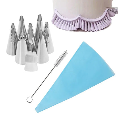 8/10pcs Russian Piping Tips Set Icing Piping Nozzles Reusable Frosting Pastry Bags Fondant Smoother Cake Baking Decorator Too