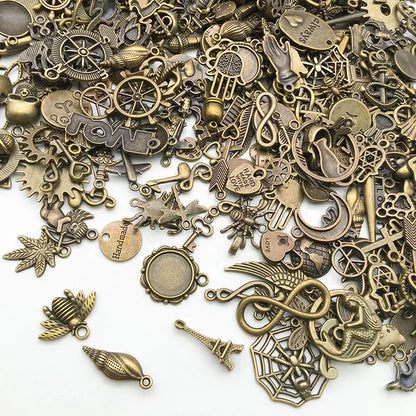 Vintage Color Mixed 20/30/50pcs Multi Styles Random Antique Bronze Charms Pendant Beads Handmade For DIY Jewelry Making Findi