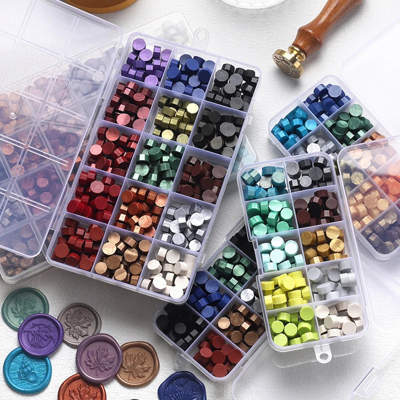 Retro Sealing Wax Beads Plant Wax Seal Wax Box Set 10 Color Sea Bead Wax Seal For Wedding Wax Seal Tools For Making Wax Seal