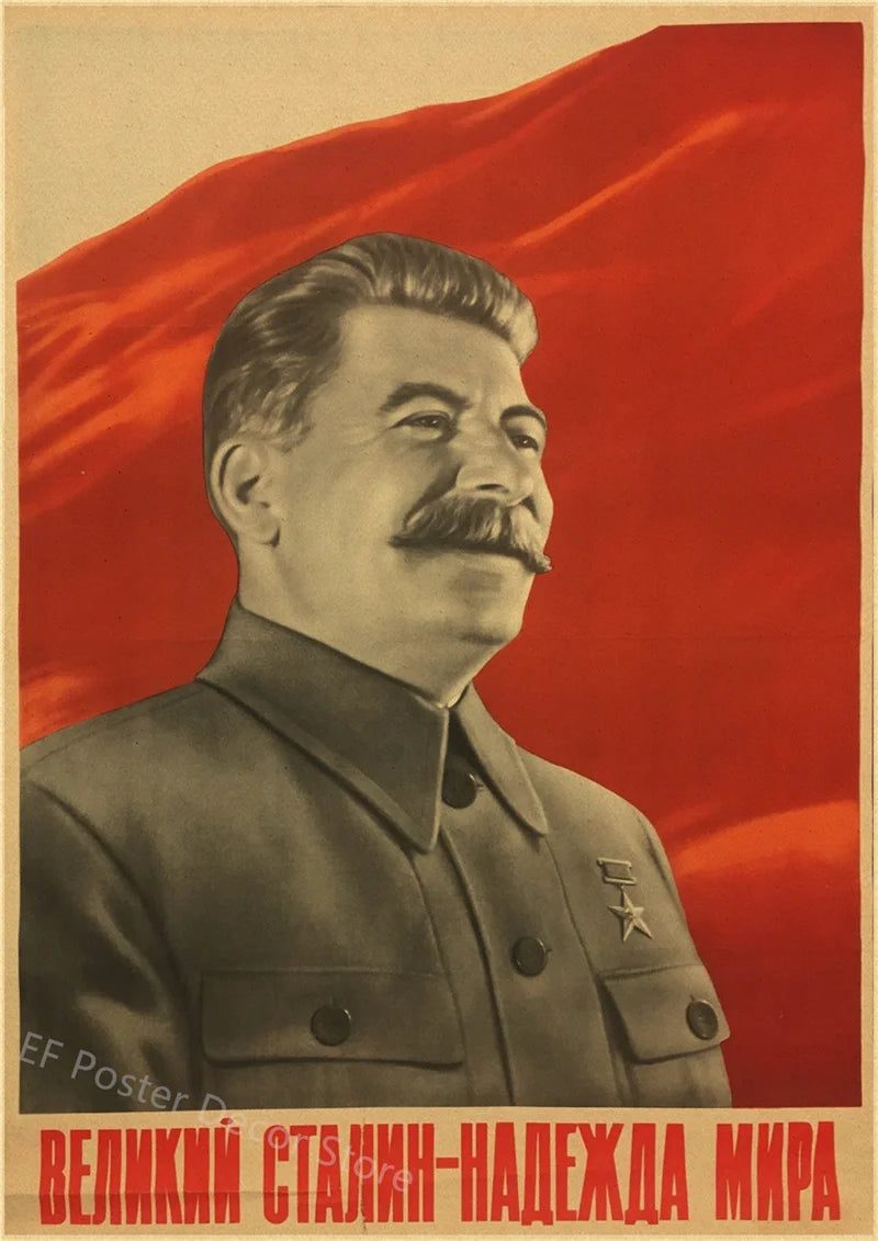 Buy Three Get Four USSR CCCP Russian Stalin Portrait Poster Prints Vintage Home Room Art Wall Decoration Soviet Retro Paintin