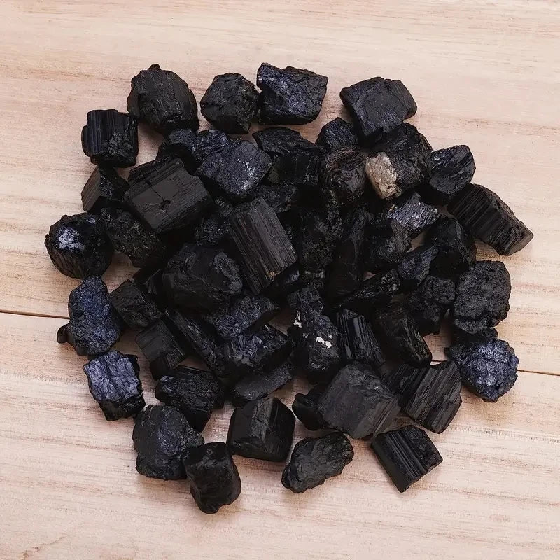 100g/bag Natural Black Tourmaline Stones Raw Ore Irregular Crystals Mineral Specimen