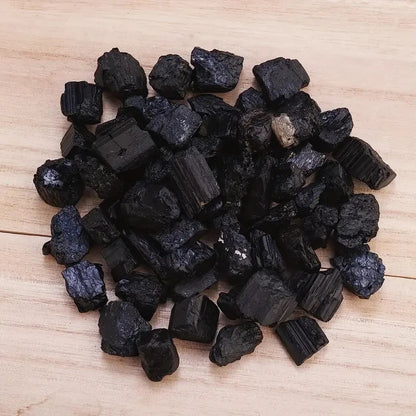 100g/bag Natural Black Tourmaline Stones Raw Ore Irregular Crystals Mineral Specimen