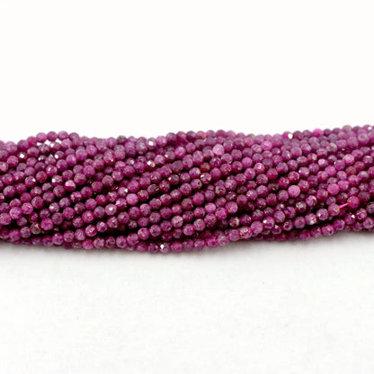 Natural Faceted Ruby 2 3 4MM Micro Tiny Small Seed Round Gemstone Beads For Jewelry Making DIY Bracelets Necklace Accessories