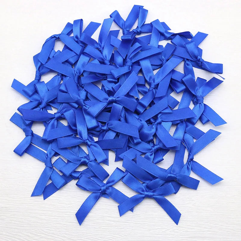 4x4cm Colourful Bows Small Size Polyester Satin Ribbon Bow Flower DIY Craft Decoration