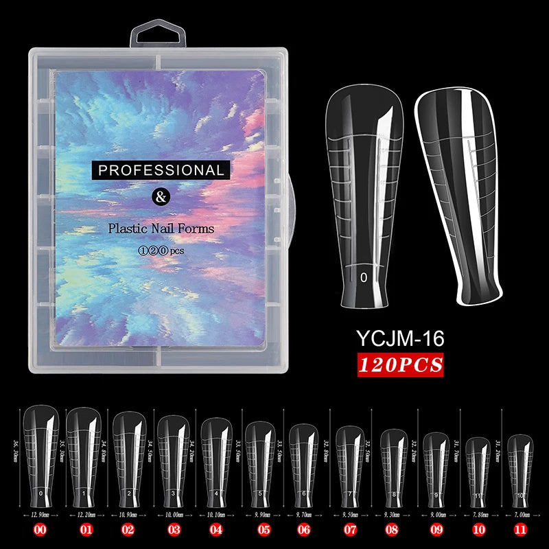 Misscheering 120Pcs/Box Transparent Fake Nails Acrylic French Nail Tips Full Coverage Press On Nails Accessory DIY Manicure T