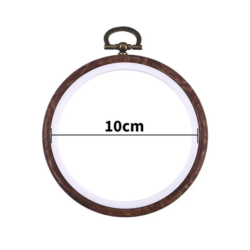 Sewing Tool Round Oval Wooden Color Embroidery Hoops Frame Set Plastic Embroidery Hoop Rings For DIY Cross Stitch Needle Craf