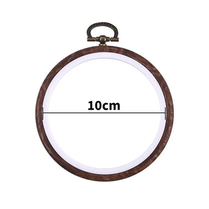 Sewing Tool Round Oval Wooden Color Embroidery Hoops Frame Set Plastic Embroidery Hoop Rings For DIY Cross Stitch Needle Craf