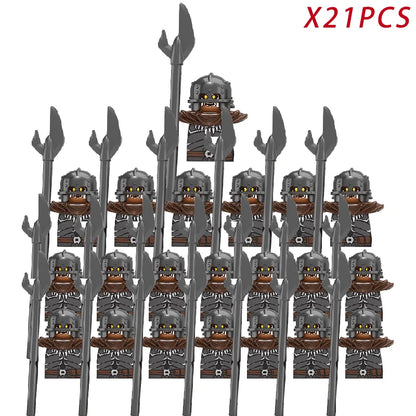 Medieval Movie Knights Building Blocks toys Lord Ring Figure Bricks Toy Christmas birthday gifts - RZXP257x21