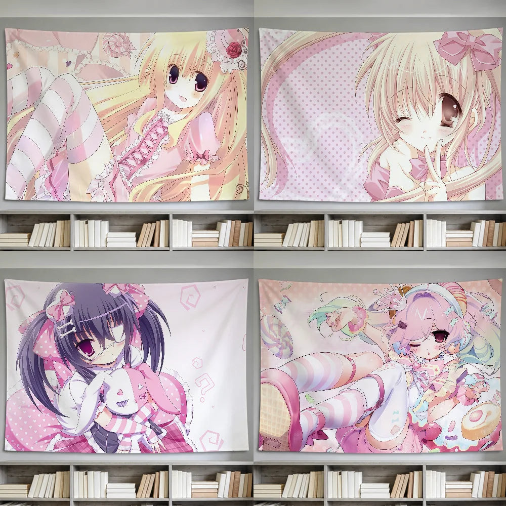 Flag Anime Moe For Room Dorm Girl Party Hogar Art Bedside Living Room Wall Hanging Y2k Garden Decor Cutecore Banner Gift