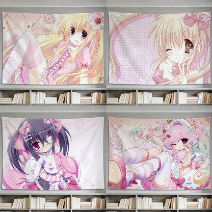 Flag Anime Moe For Room Dorm Girl Party Hogar Art Bedside Living Room Wall Hanging Y2k Garden Decor Cutecore Banner Gift