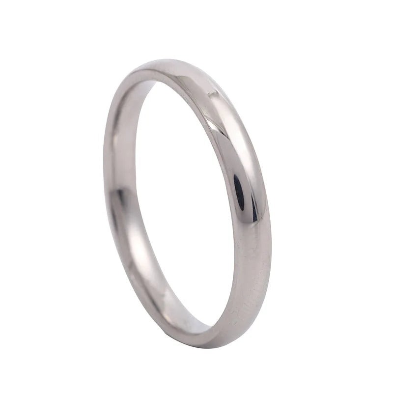 Simple 6mm Titanium Ring Women Men Prevent Allergy High Polished Wedding Rings Stainless Steel Couple Finger Jewelry Gifts