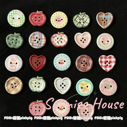 25Pcs Mixed Color Handmade Resin Round 2/4-hole Button for Sewing Clothes Accessories Crafts Scrapbooking DIY Apparel Supplie