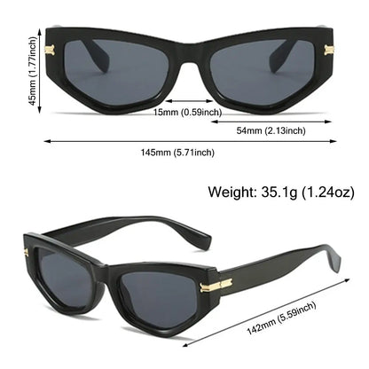Vintage Cat Eye Sunglasses for Women New in Fashion Gradient Women Black Shades Trendy Chic Designer Sun Glasses